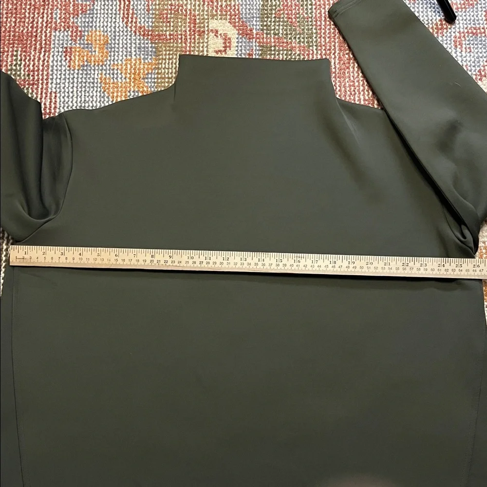 NWOT Aday Like a Boss Mock Neck Pullover Army Green Scuba Fabric Size XL - Picture 4 of 7